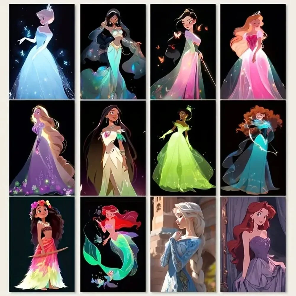 DISNEY Princess Square Trading Card Type Stickers 20 Pieces‎ (SO CUTE!)